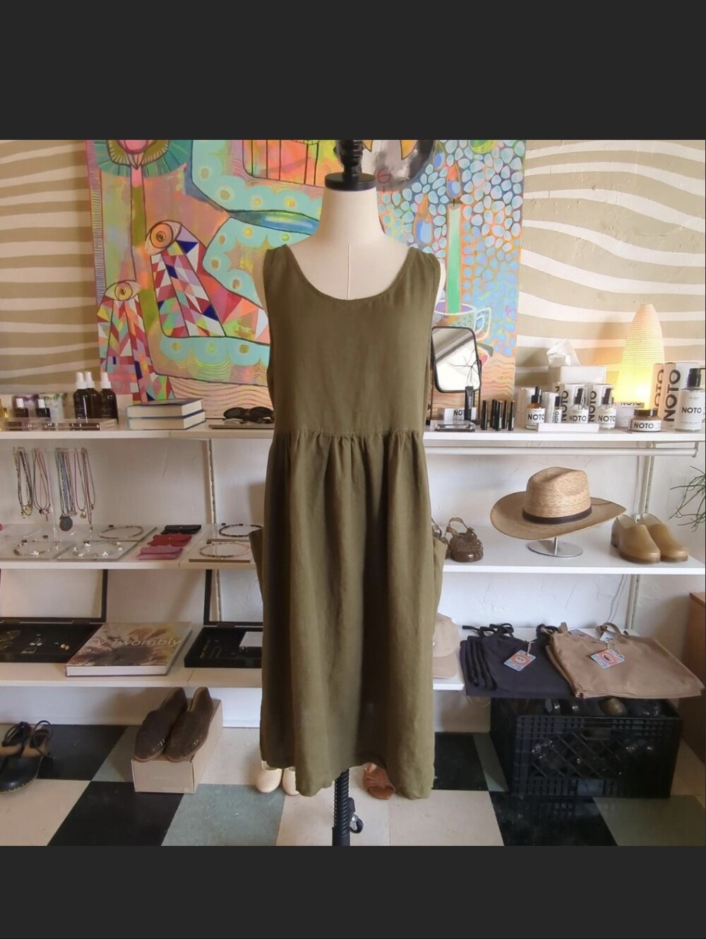 Urban Roots small batch handmade linen jumper Dress Size Large